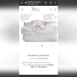 NWOT noras nursery inserts